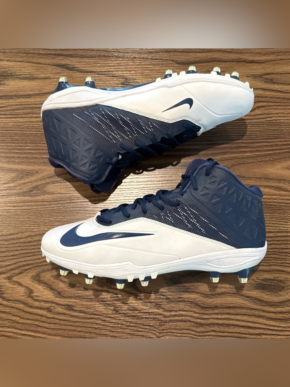 Size 13.5 Nike Zoom Code Elite 3/4 TD Football Cleats Navy Blue White 603368-140
